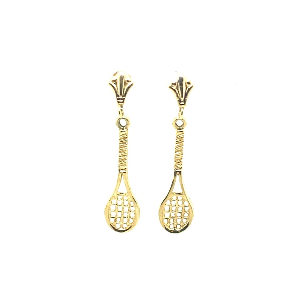 Tennis Racket Dangle Stud Earrings